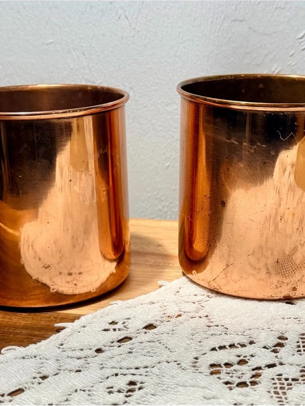 Vintage Copper Moscow Mule Mug Set - Copper Finish and brass dragon handles